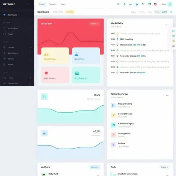 Metronic Bootstrap 4 HTML React Angular 10 VueJS Laravel Admin Dashboard Theme scaled